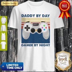 Family Daddy By Day Gamer By Night Vintage Shirt