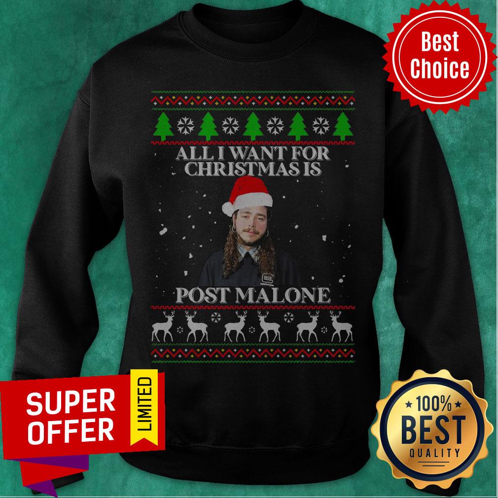 Top Post Malone All I Want For Christmas Is Home Malone Ugly Shirt - Image 3