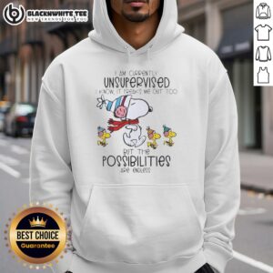 Alternative view of Nice Snoopy And Woodstock I Am Currently Unsupervised I Know It Freaks Me Out Too T-Shirt