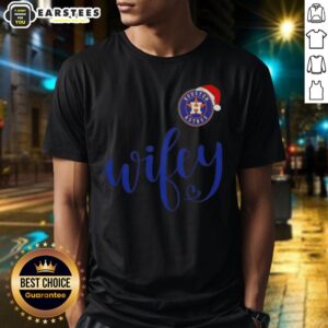 Happy Wifey Houston Astros Santa Hat Merry Christmas T-Shirt