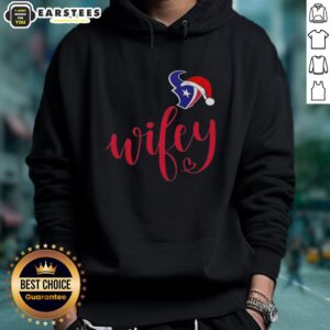 Alternative view of Happy Wifey Houston Texans Santa Hat Merry Christmas T-Shirt