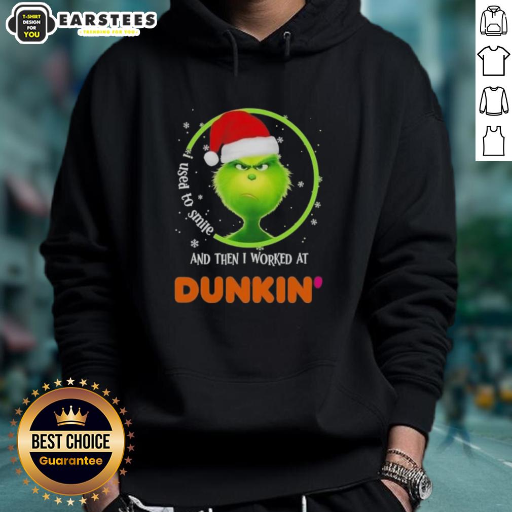 Premium Grinch I Used To Smile And Then I Worked At Dunkin' Donuts T-Shirt - Image 2
