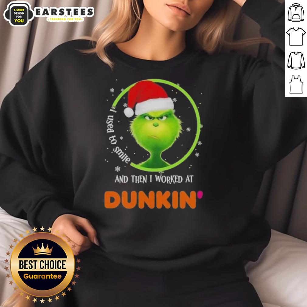 Premium Grinch I Used To Smile And Then I Worked At Dunkin' Donuts T-Shirt - Image 5