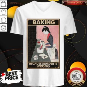 Alternative view of Baking Because Murder Is Wrong Baking Vertical Poster Shirt