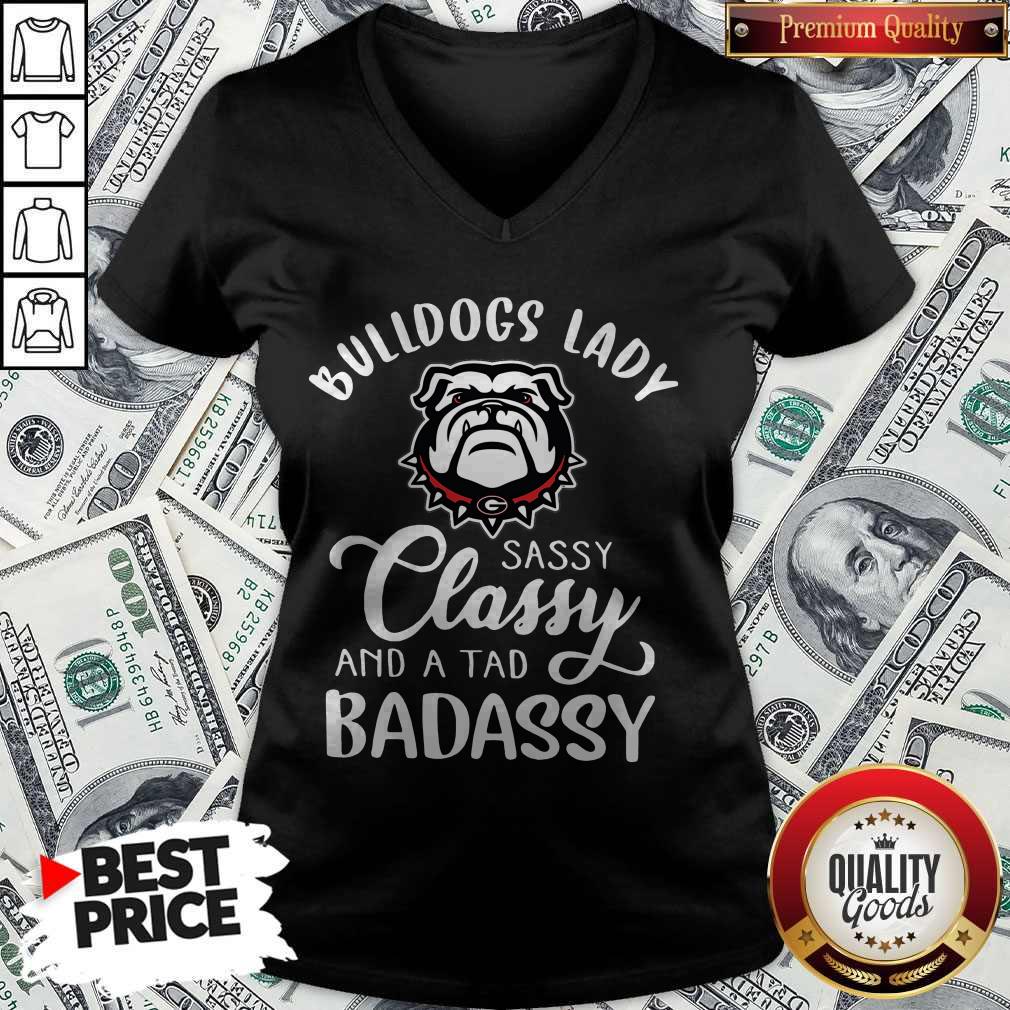 Bulldogs Lady Sassy Classy And A Tad Badassy Shirt - Image 2