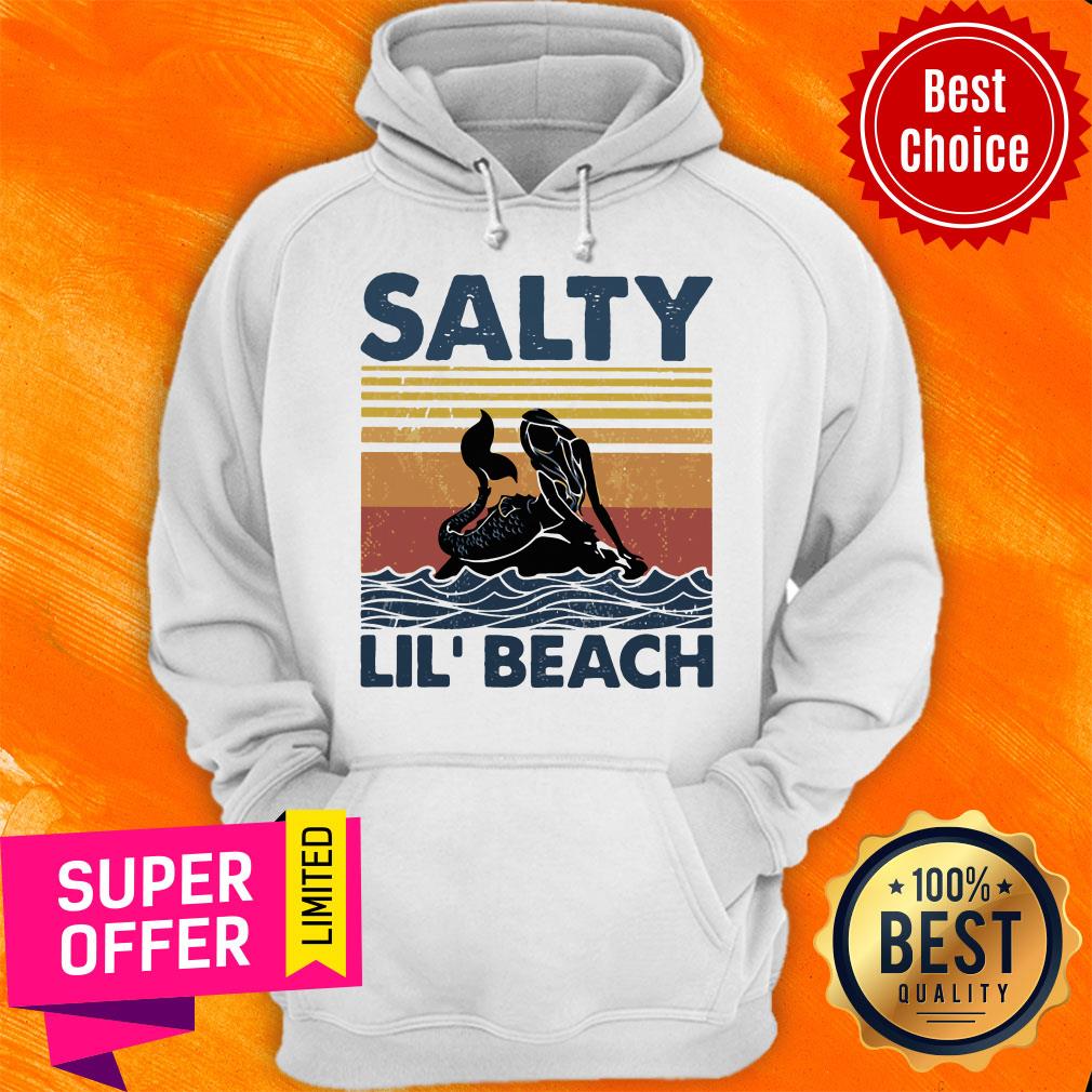 Official Vintage Mermaid Salty Lil' Beach Shirt - Image 3