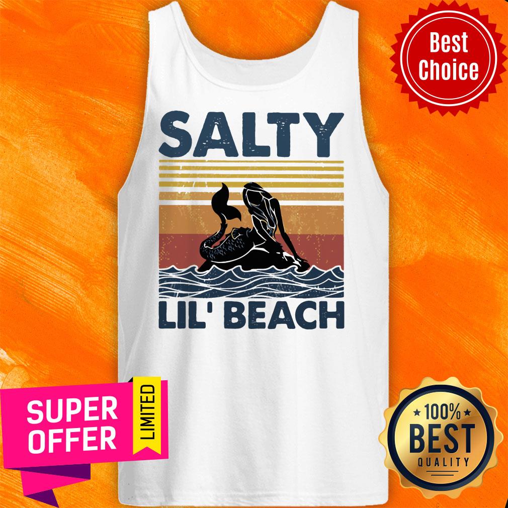 Official Vintage Mermaid Salty Lil' Beach Shirt - Image 5