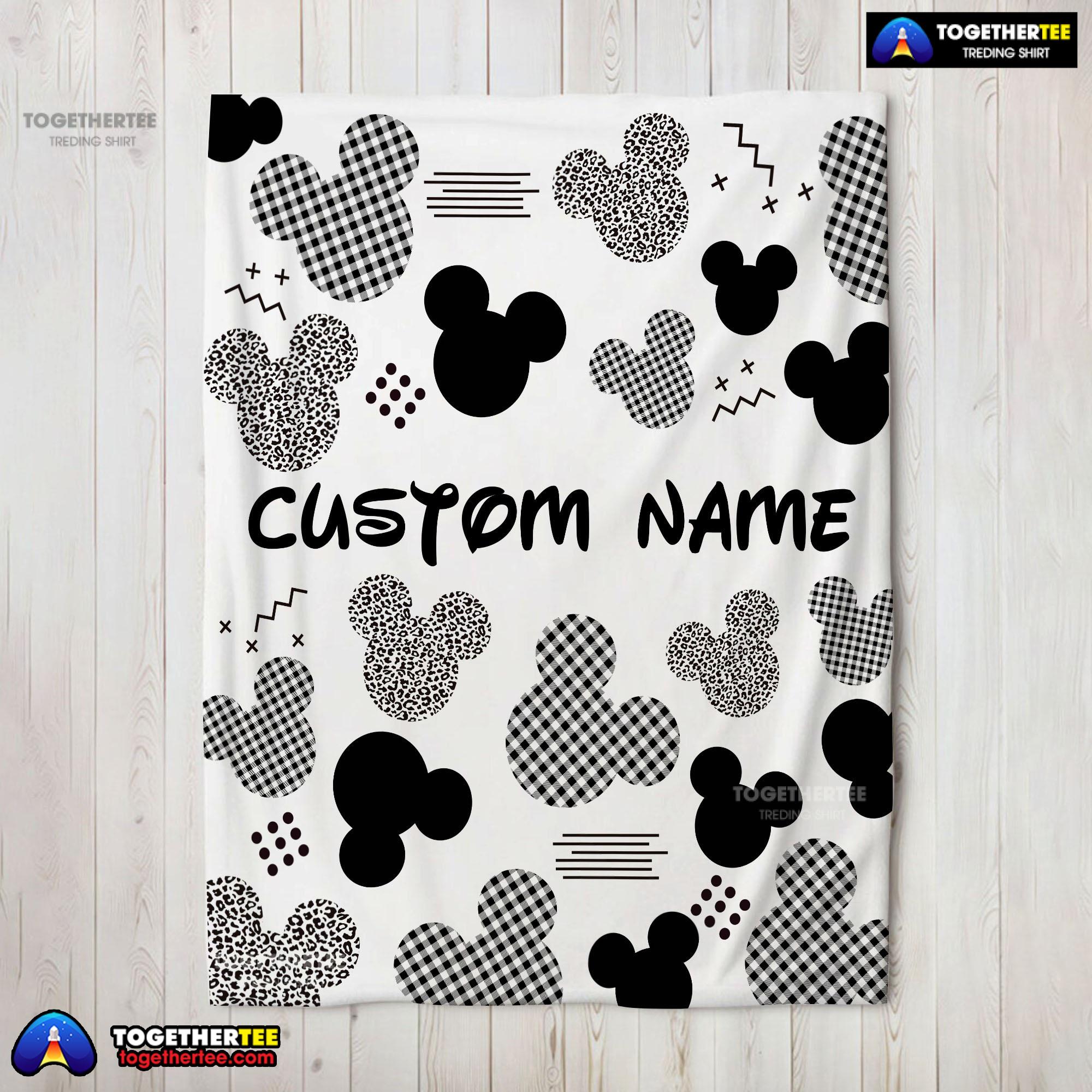 Disney Mickey Logo Texture Blanket Fleece Customized Blanket