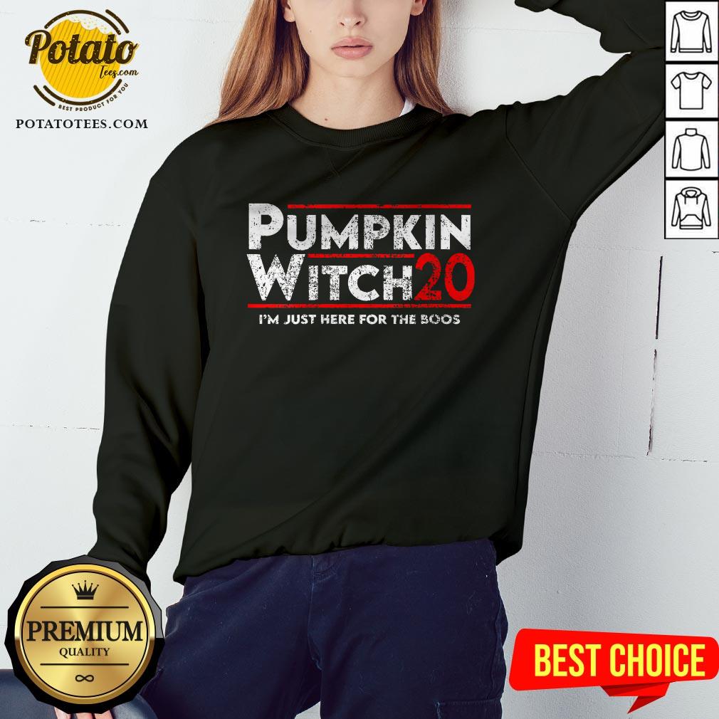 Pumpkin Witch Halloween Election 2020 I'm Just Here For The Boos Shirt - Image 4