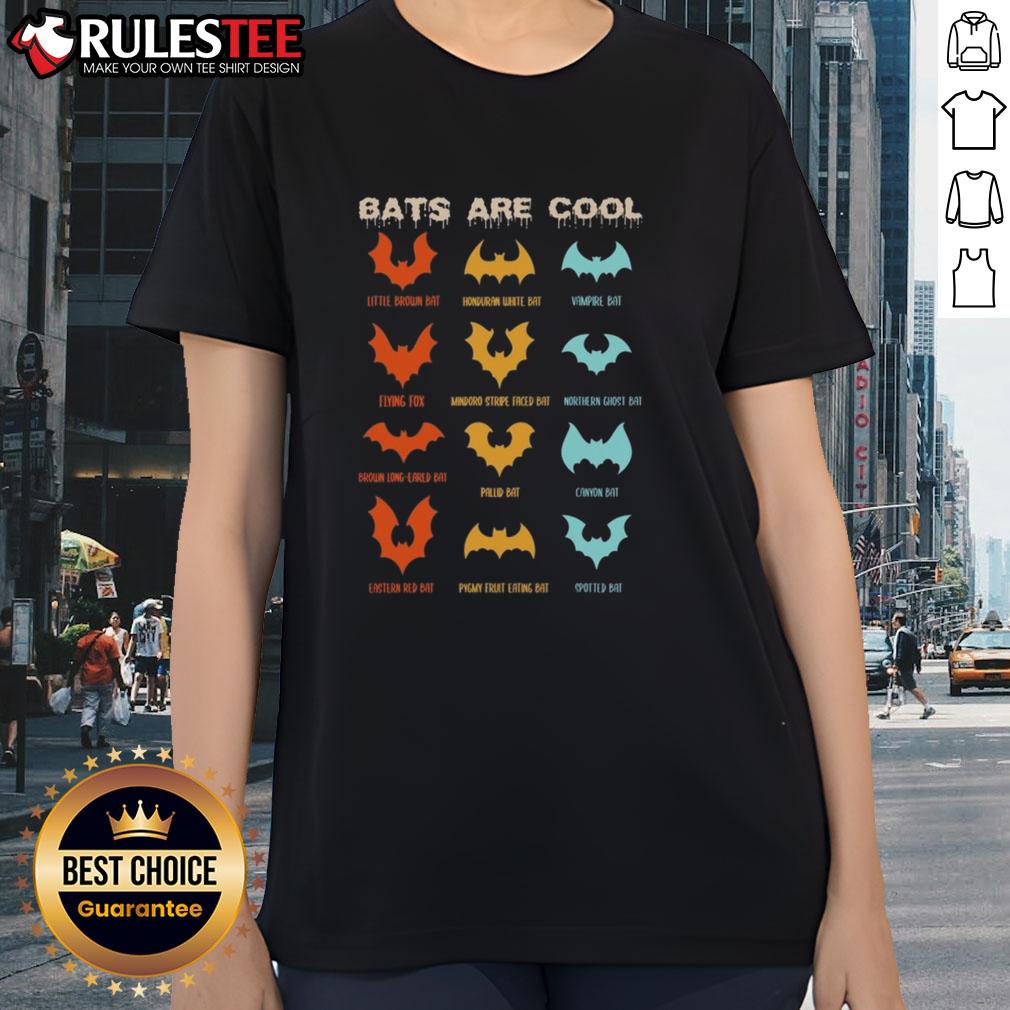 Awesome Bats Are Cool Different Kinds Of Bats Chiropterologist Wings T-Shirt - Image 3