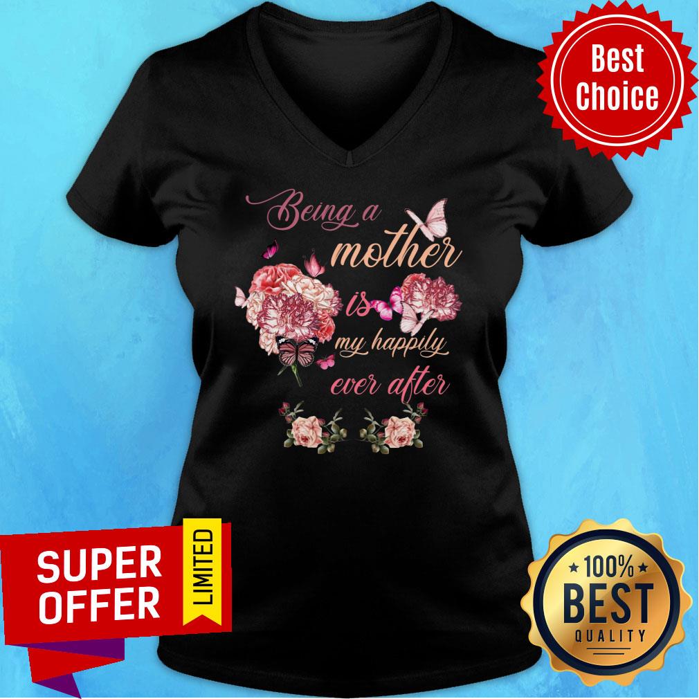 Being A Mother Butterfly Is Flower My Happily Ever After Shirt - Image 2