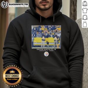 Alternative view of Top Pittsburgh Steelers Calvin Austin III NFL Flash Features Week 18 Big & Tall T-Shirt
