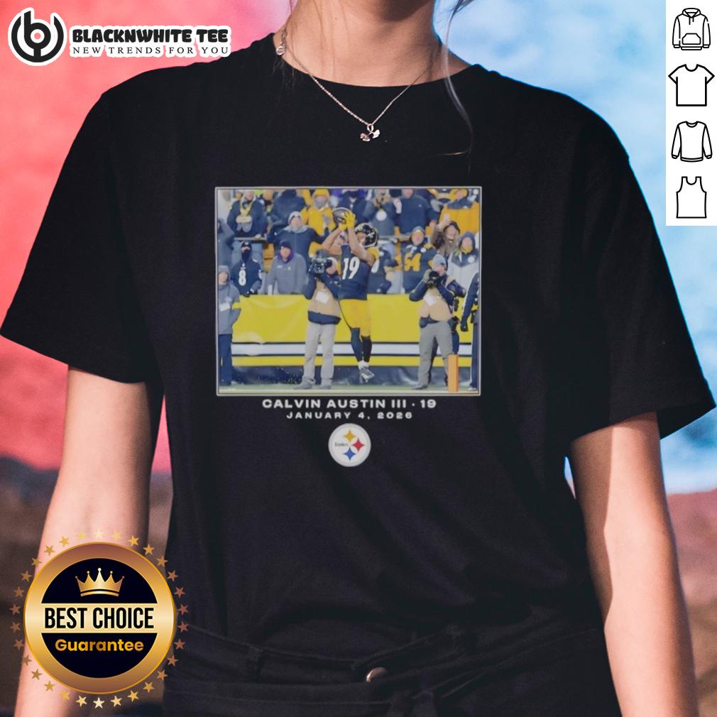 Top Pittsburgh Steelers Calvin Austin III NFL Flash Features Week 18 Big & Tall T-Shirt - Image 3