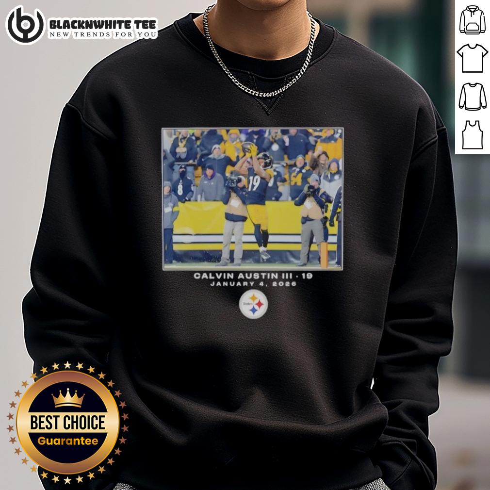Top Pittsburgh Steelers Calvin Austin III NFL Flash Features Week 18 Big & Tall T-Shirt - Image 5