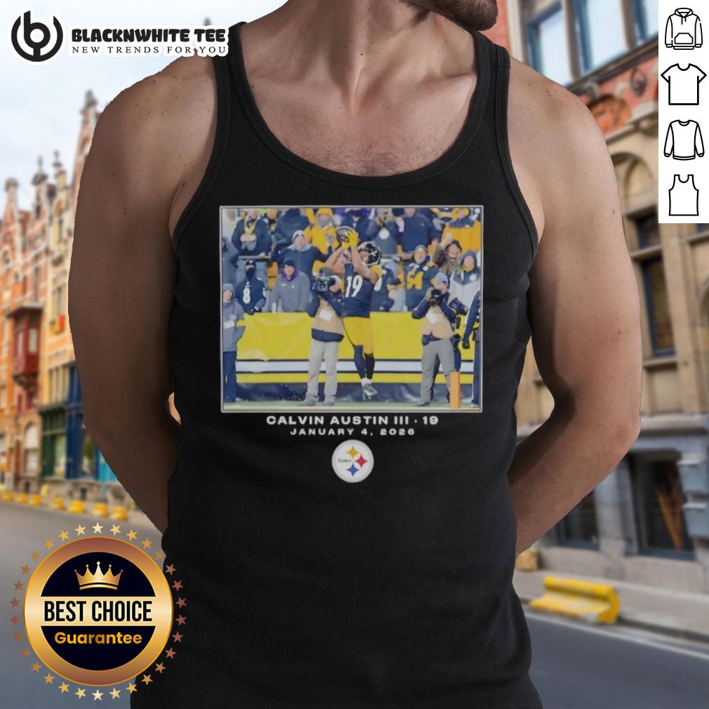 Top Pittsburgh Steelers Calvin Austin III NFL Flash Features Week 18 Big & Tall T-Shirt - Image 4