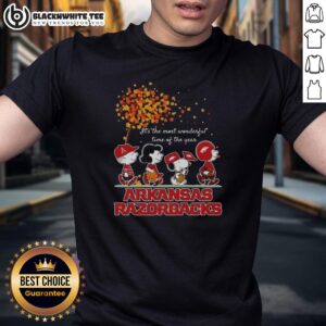 Good Snoopy And Friends Arkansas Razorbacks It's The Most Wonderful Time Of The Year Autumn T-Shirt