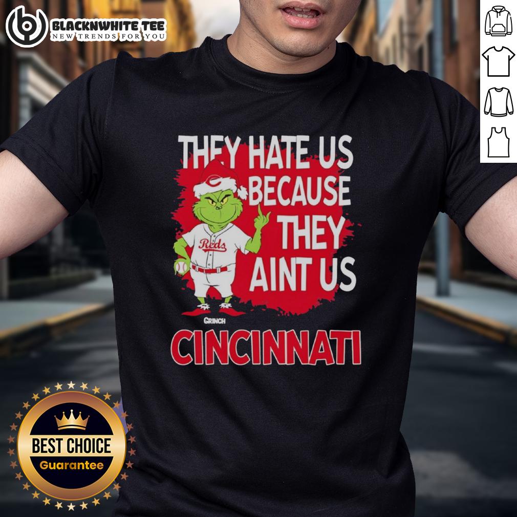 Official Cincinnati Reds Grinch Christmas They Hate Us Ain't Us T-Shirt