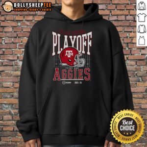 Alternative view of Premium Texas A And M Aggies 2025-2026 College Football Playoff Bound Helmet T-Shirt