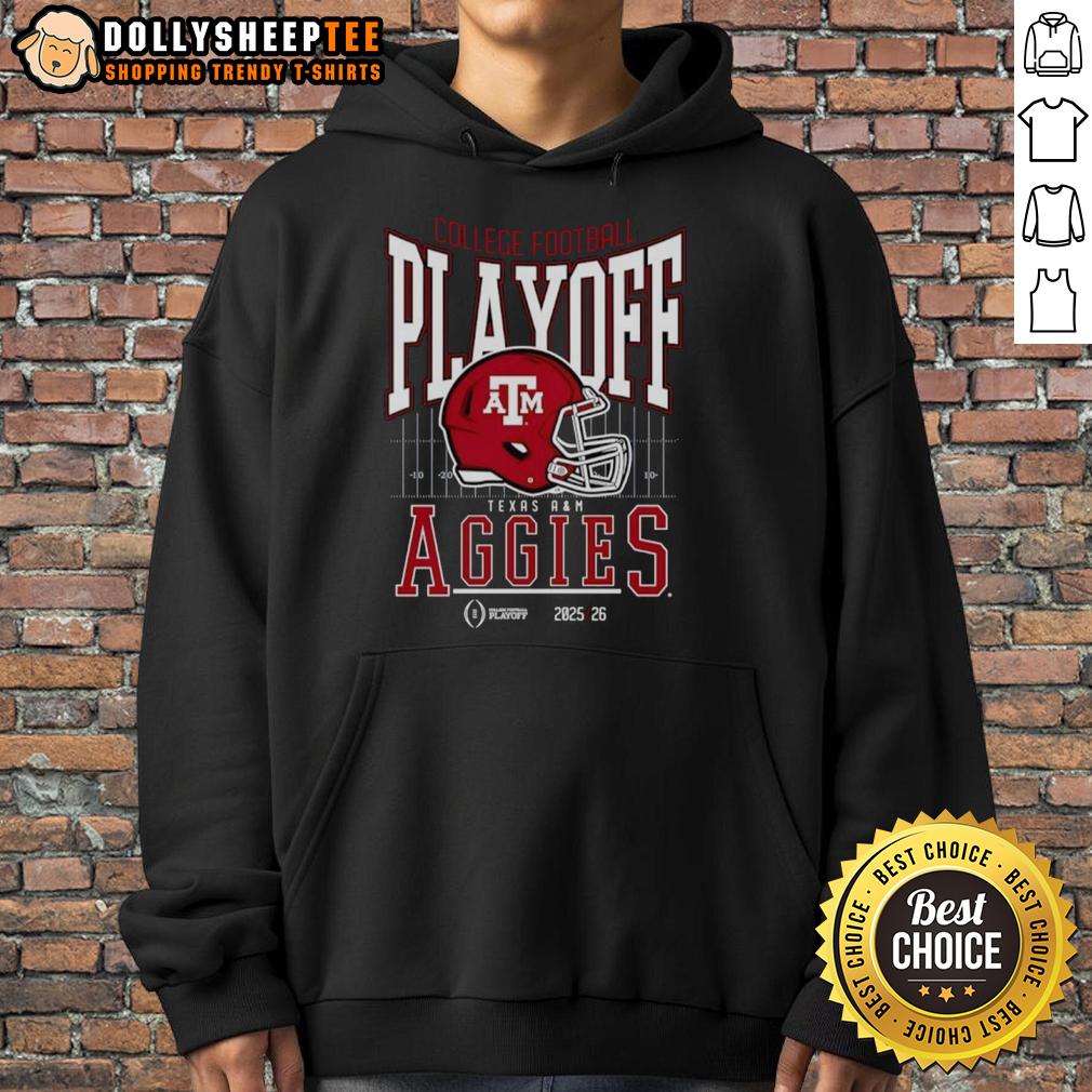 Premium Texas A And M Aggies 2025-2026 College Football Playoff Bound Helmet T-Shirt - Image 2