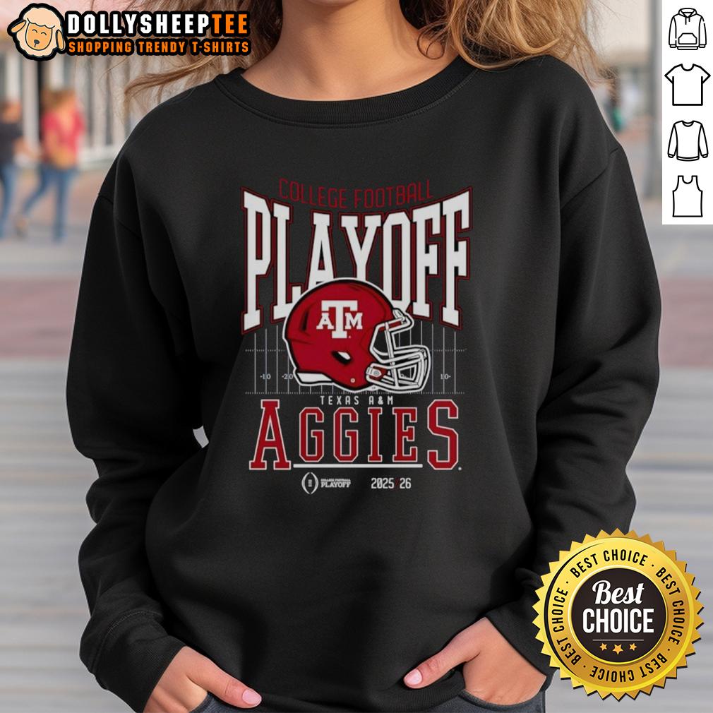 Premium Texas A And M Aggies 2025-2026 College Football Playoff Bound Helmet T-Shirt - Image 5