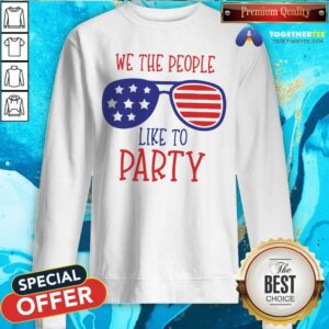 Alternative view of We The People Like To Party Glass American Flag Shirt