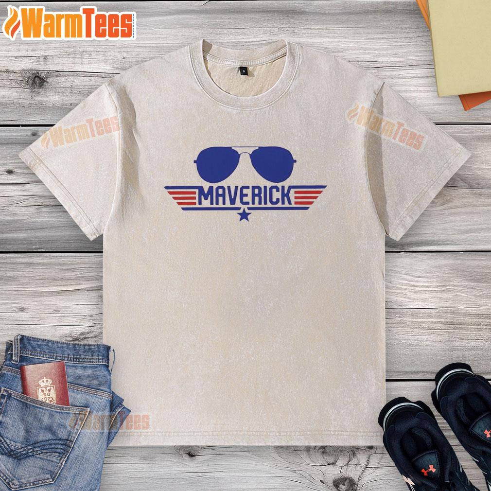 Original Top Gun Maverick Aviator Sunglasses Retro T-Shirt - Image 6