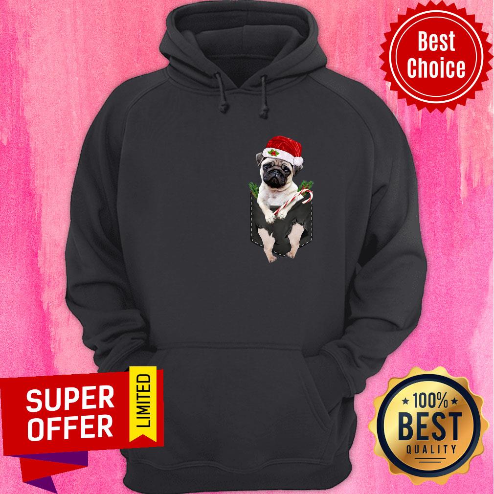 Awesome Santa Pug In Pocket Christmas Shirt - Image 2
