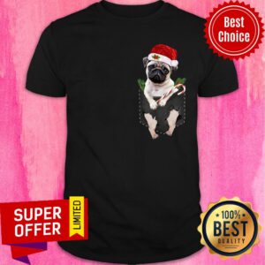 Awesome Santa Pug In Pocket Christmas Shirt