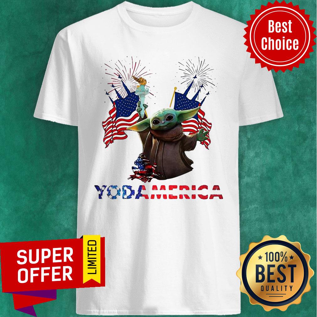 Baby Yoda America Flag Shirt
