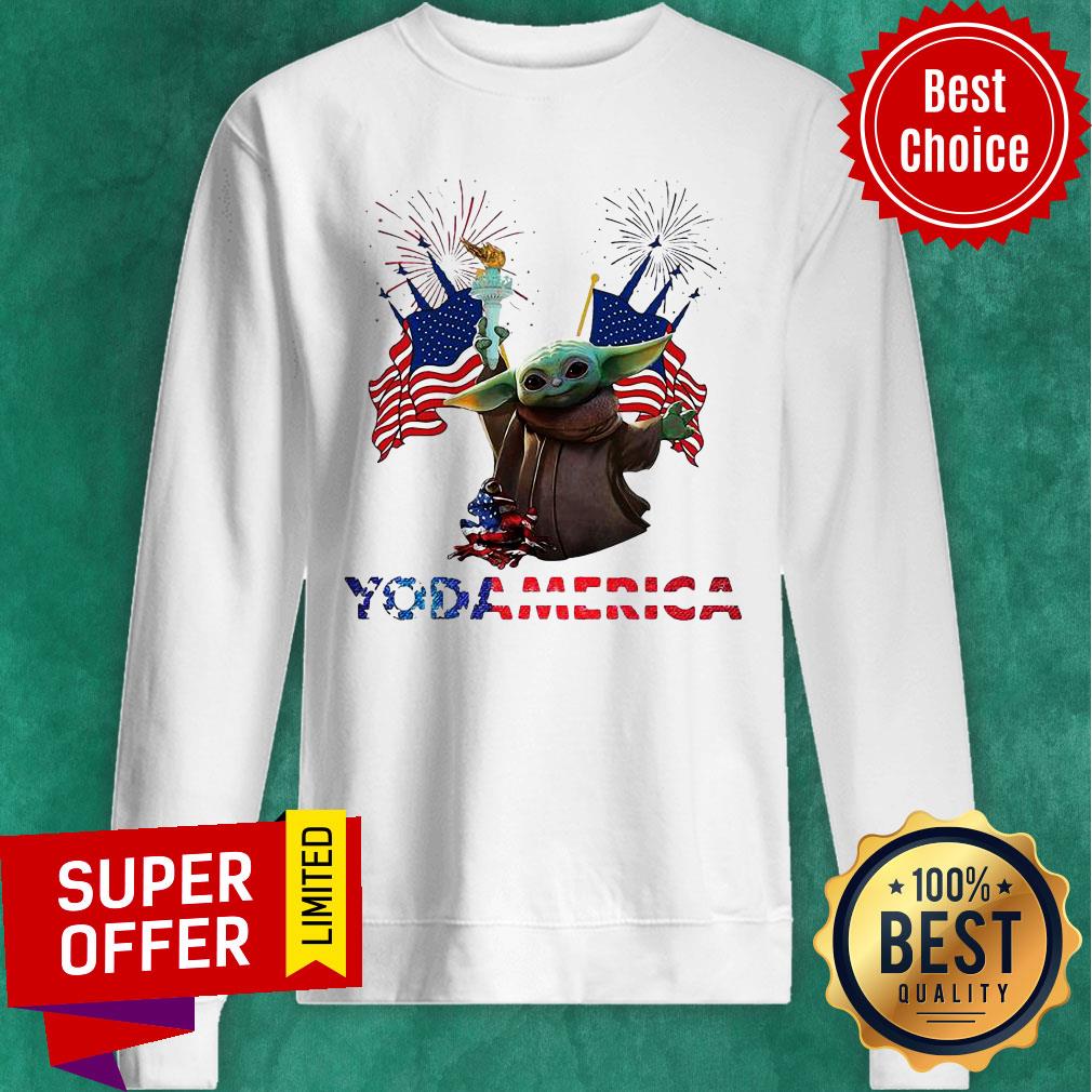 Baby Yoda America Flag Shirt - Image 4