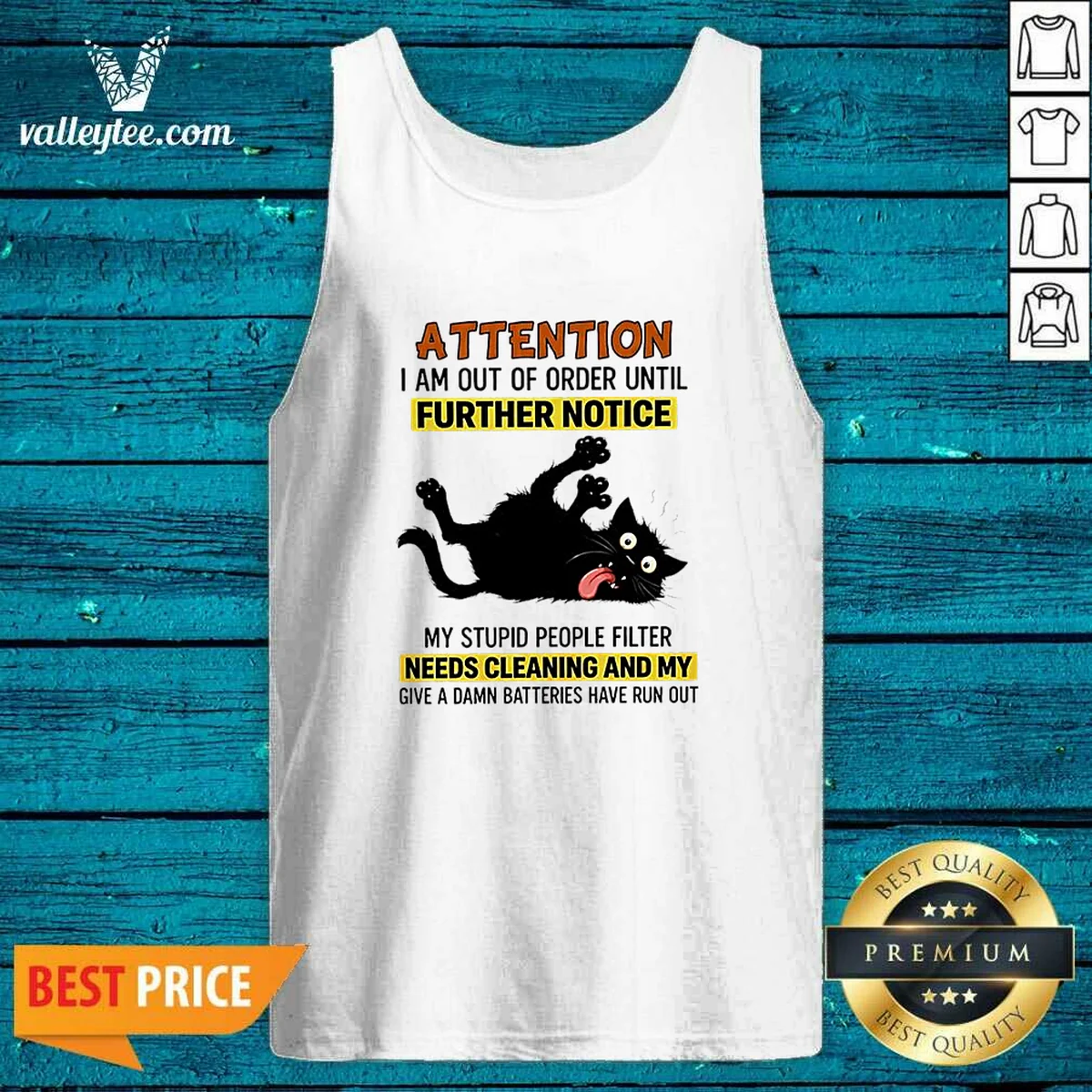 Pretty Black Cat Attention I Am Out Of Order Until Further Notice Shirt - Image 4