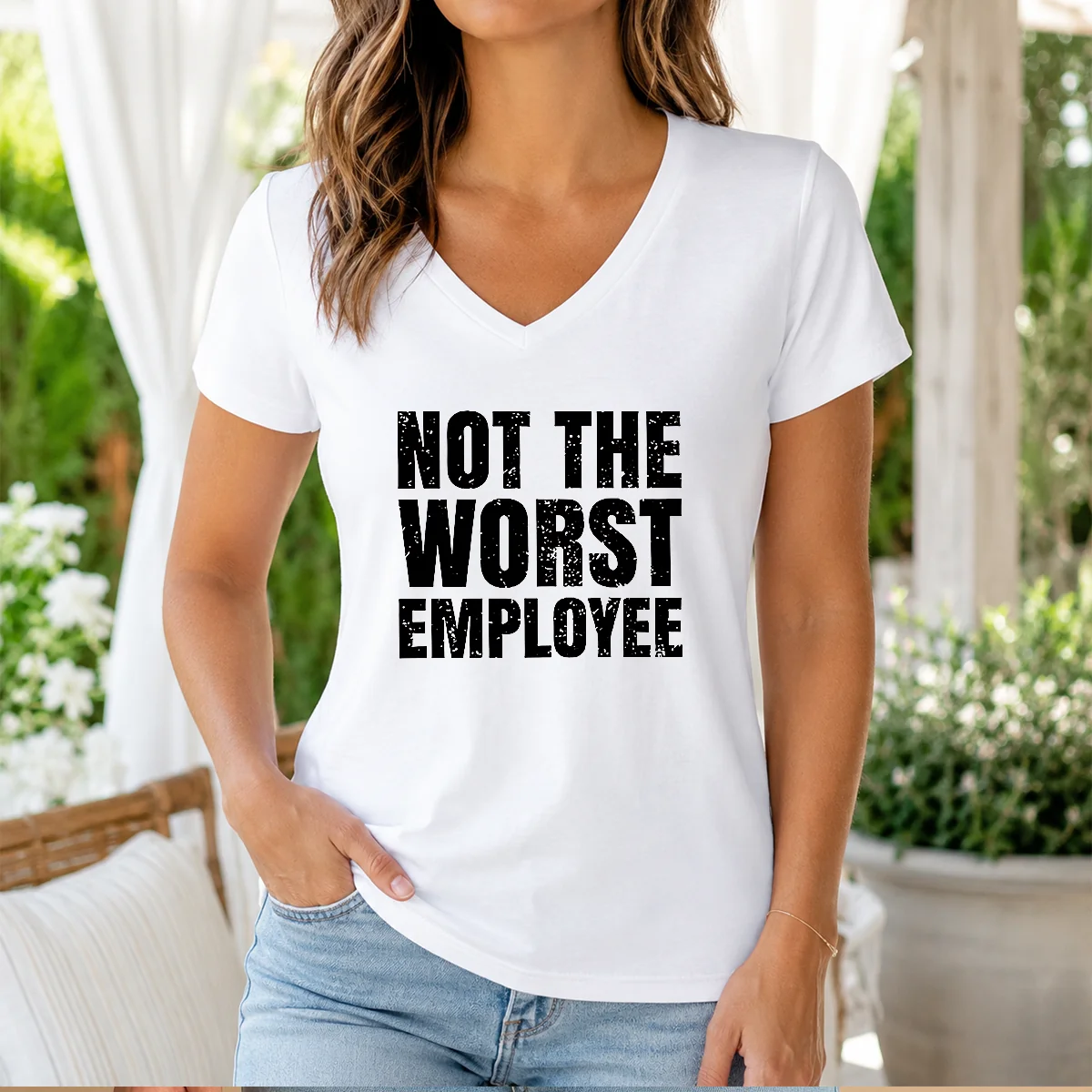 Pretty Not The Worst Employee Geek Shirt - Image 2