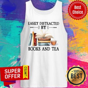 Alternative view of Official Easily Distracted By Books And Tea Shirt