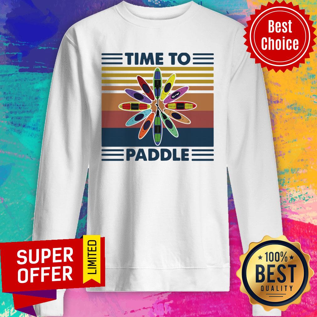 Official Time To Paddle Kayak Vintage Shirt - Image 5