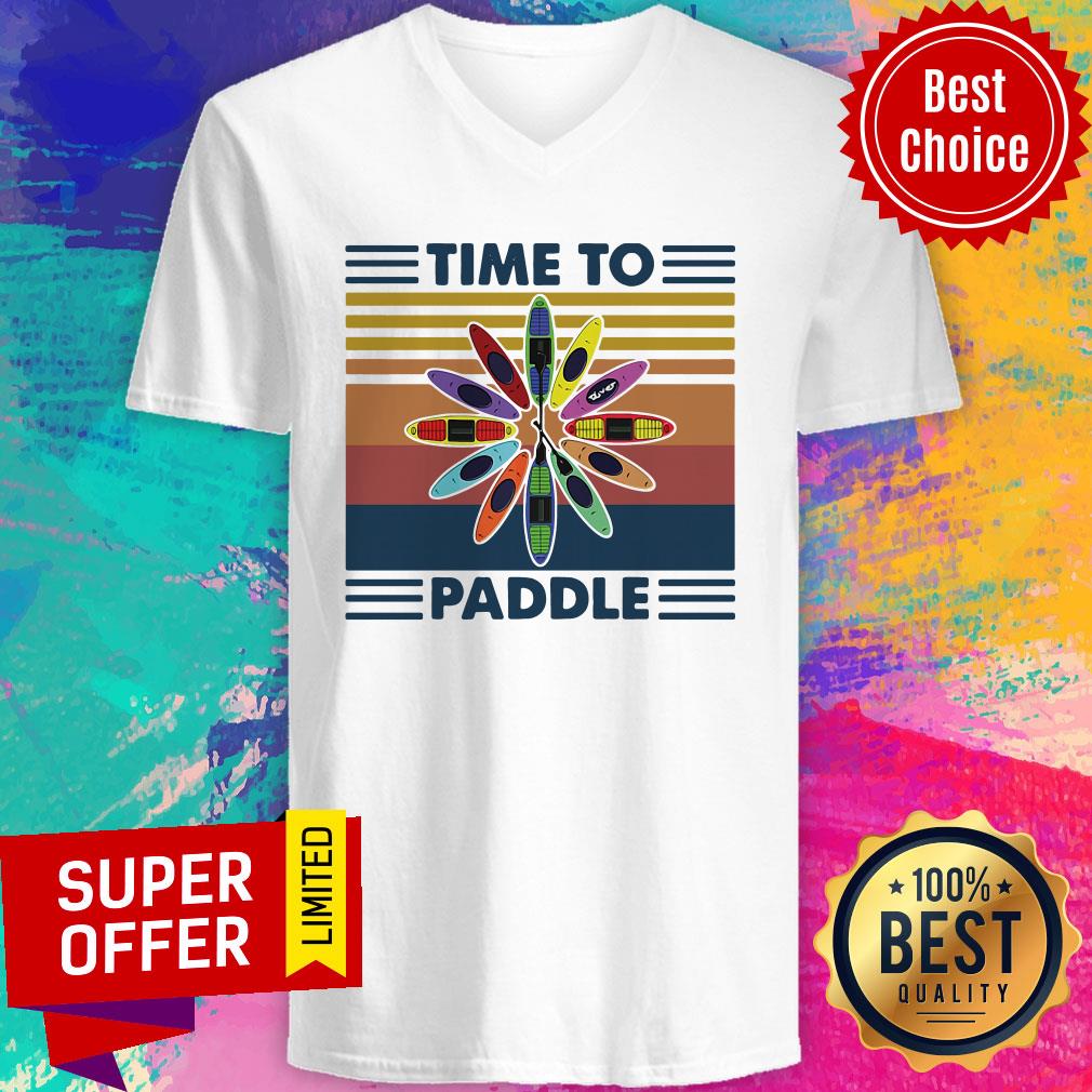 Official Time To Paddle Kayak Vintage Shirt - Image 3