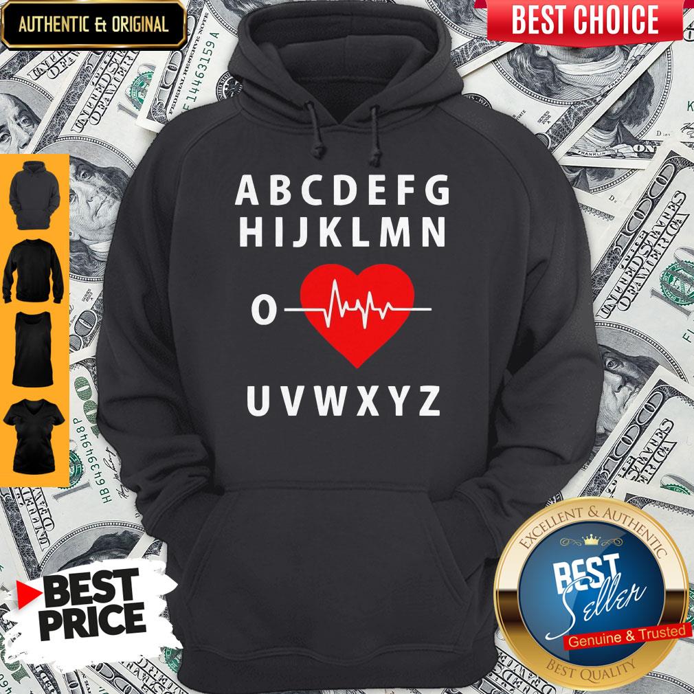 A B C D E F G H Love Heart Heartbeat Shirt - Image 2