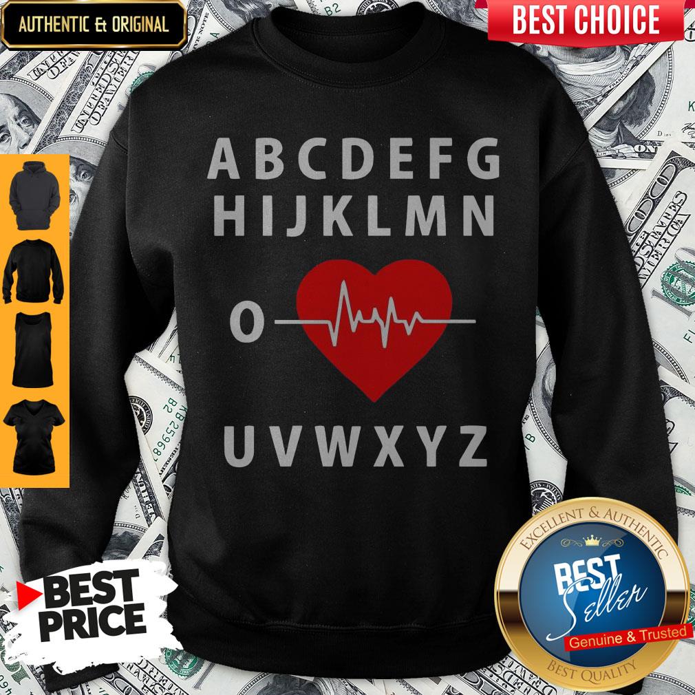A B C D E F G H Love Heart Heartbeat Shirt - Image 5