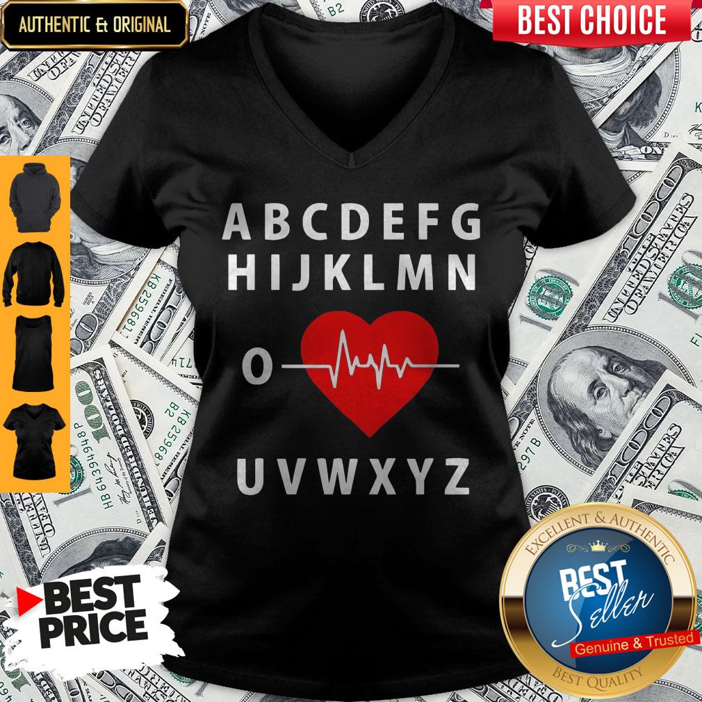 A B C D E F G H Love Heart Heartbeat Shirt - Image 3