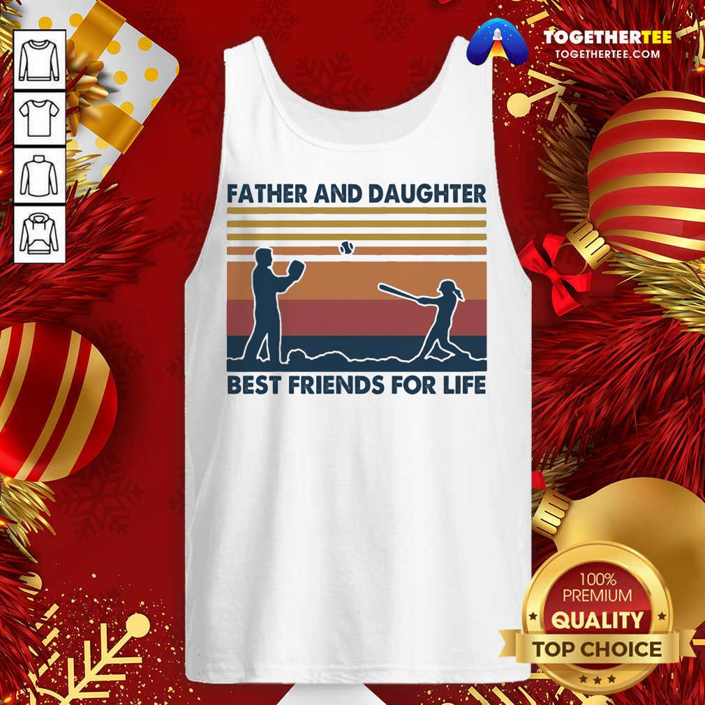 Good Softball Father And Daughter Best Friends For Life Vintage Shirt - Image 3