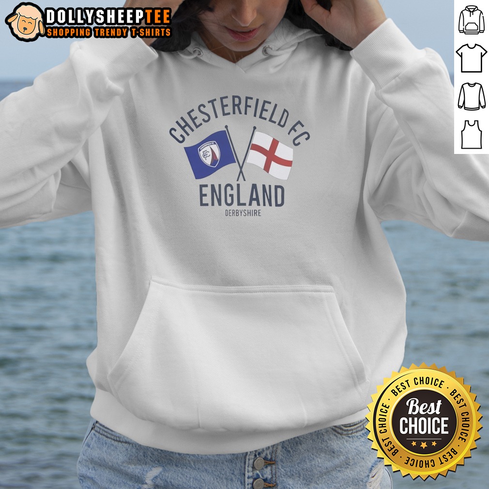 Nice Chesterfield FC England Derbyshire Crossed Flags Crest Emblem Sport Fan Club Shirt - Image 2