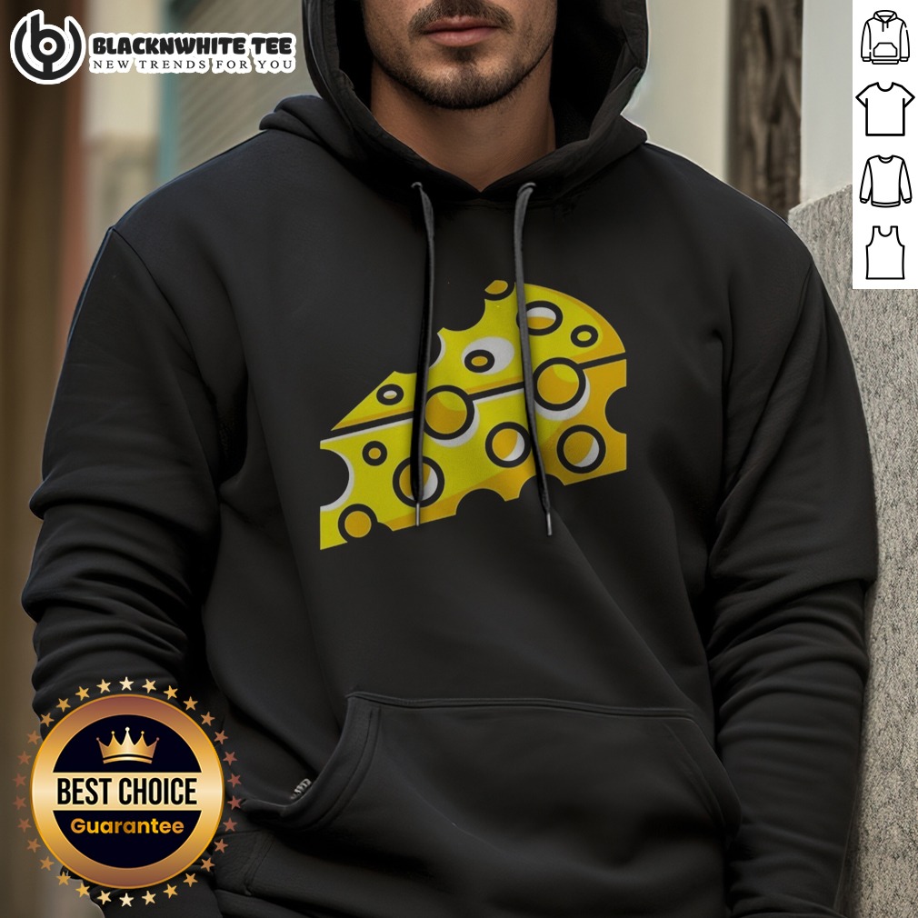 Nice Swiss Cheese Hole Yellow Food Slice Dairy Snack Symbol Pattern Culinary Art Shirt - Image 2