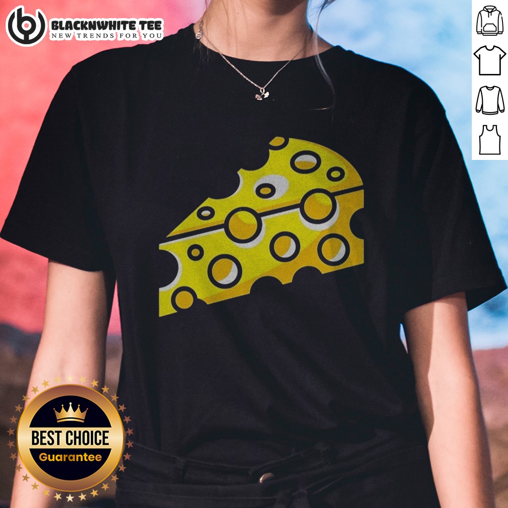 Nice Swiss Cheese Hole Yellow Food Slice Dairy Snack Symbol Pattern Culinary Art Shirt - Image 3
