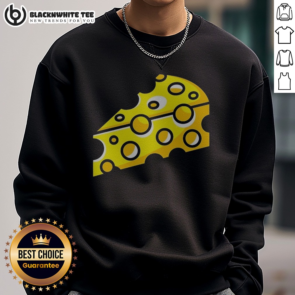 Nice Swiss Cheese Hole Yellow Food Slice Dairy Snack Symbol Pattern Culinary Art Shirt - Image 4