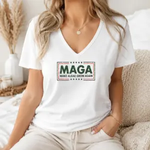 Alternative view of Official MAGA Make Algae Grow Again Political Parody Meme Team Algae 2026 Shirt