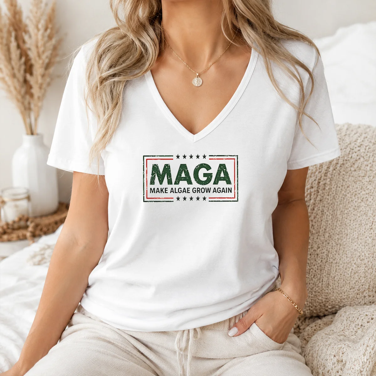 Official MAGA Make Algae Grow Again Political Parody Meme Team Algae 2026 Shirt - Image 2