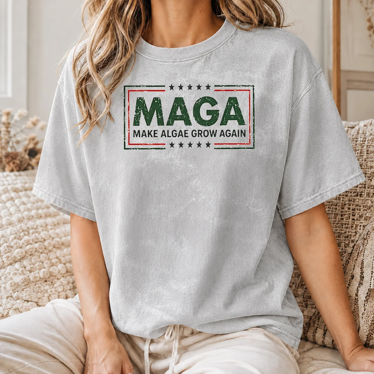 Official MAGA Make Algae Grow Again Political Parody Meme Team Algae 2026 Shirt - Image 8