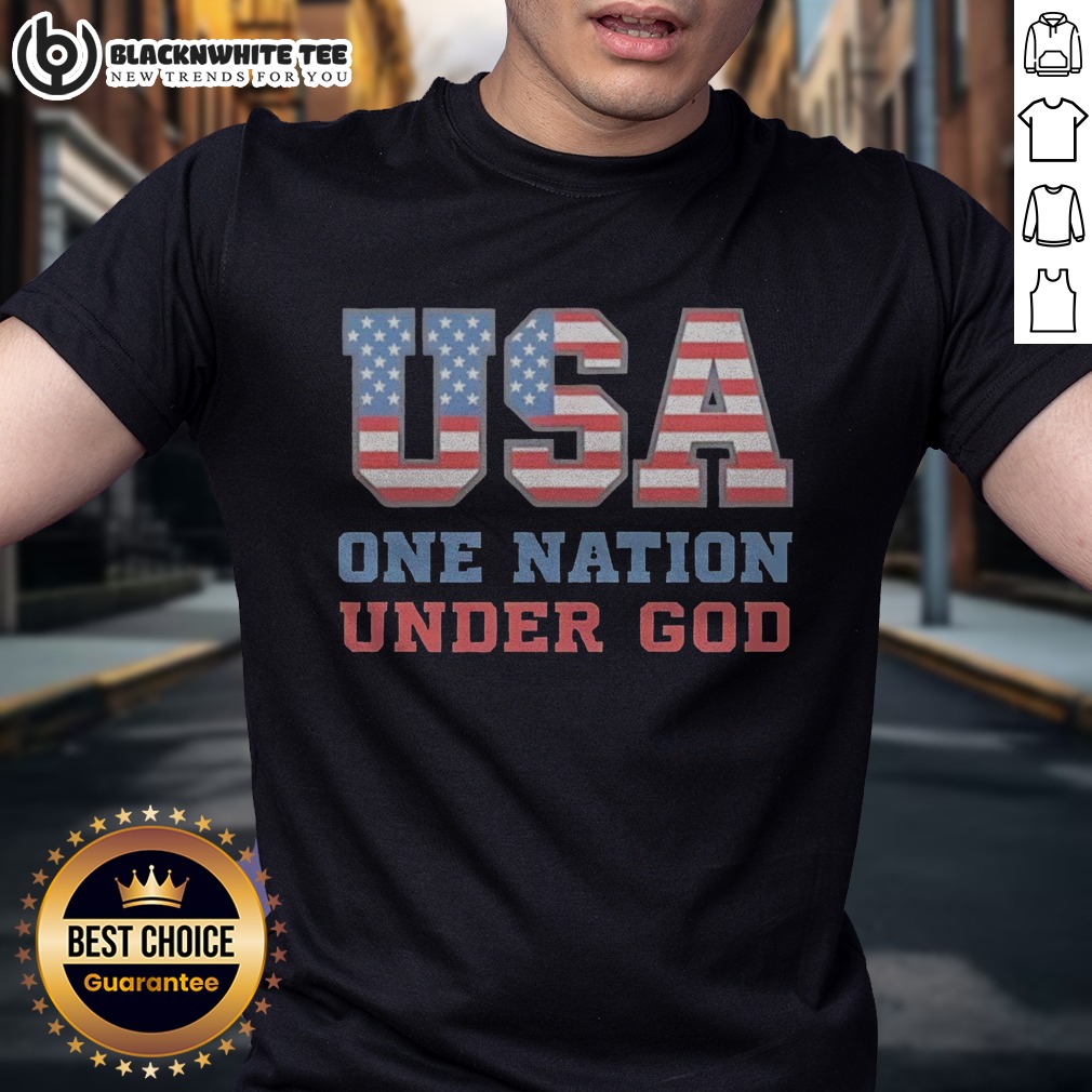Premium USA One Nation Under God American Flag Patriotic Stars And Stripes Theme Shirt