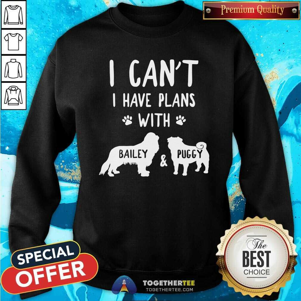 Funny I Have Plans With Bailey And Puggy Shirt - Image 2