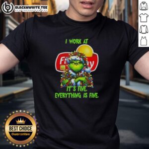 Top Grinch Christmas Tree X Frito Lay I Work At It's Fine Everything Is Fine T-Shirt