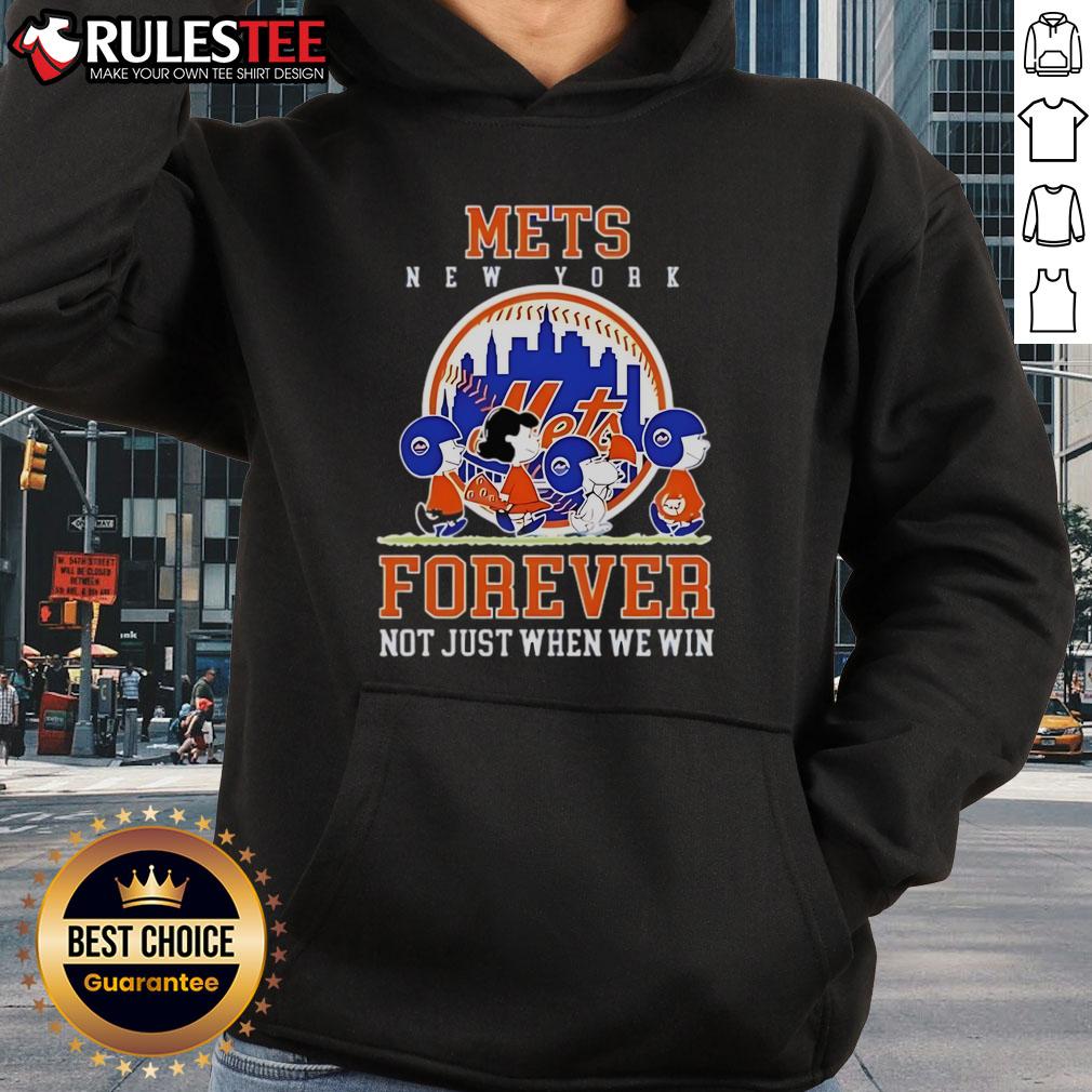 Happy Peanuts Charlie Brown Snoopy New York Mets Baseball Forever Not Just When We Win T-Shirt - Image 2